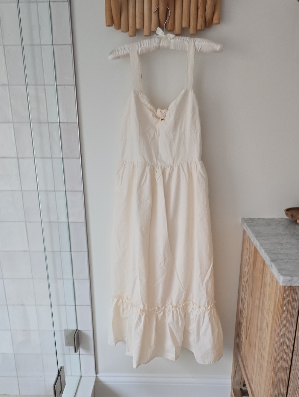Cream Ruffle Tiered Sundress